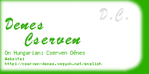 denes cserven business card